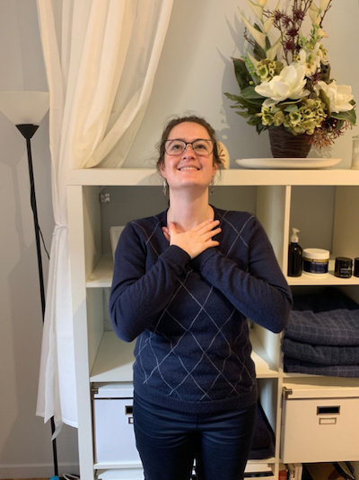 stretch the muscles at the front of your neck